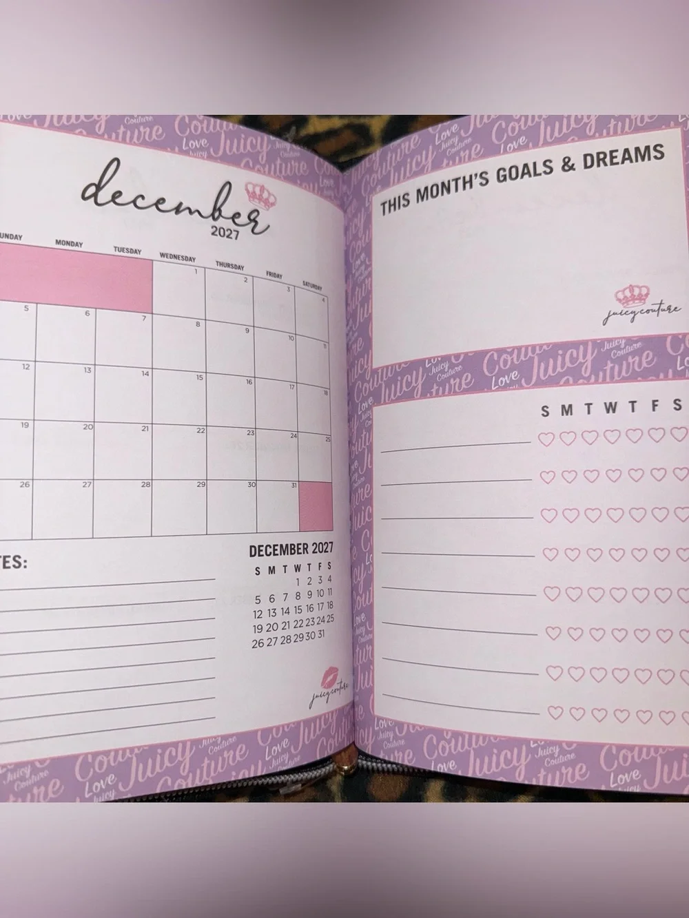 New Juicy Couture Girly Royalty Scottie Dog 2026–2027 Planner with Crown Pen